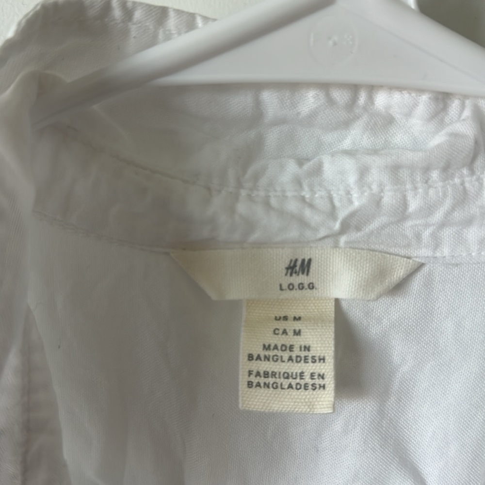 Lightweight Cotton Button down White Boyfriend Shirt - Picture 2 of 4